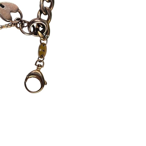 Fossil Women's Bronze-Tone Chain Link Bracelet With Heart Charm Toggle Clasp - Picture 3 of 6